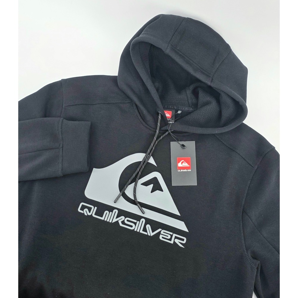 Quiksilver Prints Gridliner Hoodie Sweatshirt Size Medium Mens Black Onyx NWT